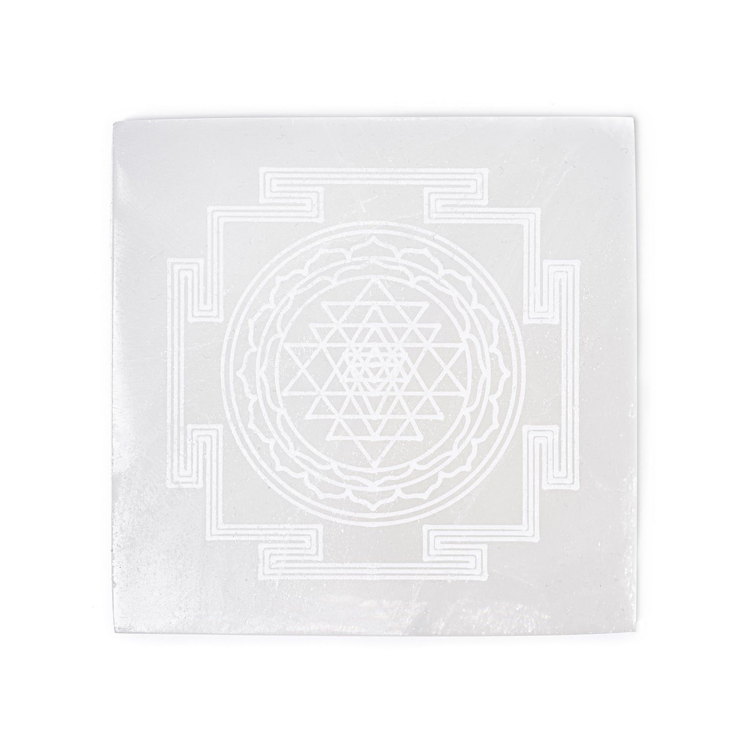 Selenit Aufladestein Sri Yantra